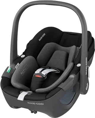Maxi-Cosi Pebble 360 i-Size, Baby Car Seat, 360 Car Seat Newborn, 0-15 Months (40-83 cm), One-Hand Rotation, ClimaFlow, Easy-in Harness, G-Cell Side Impact Protection, Essential Graphite - Black / No Base