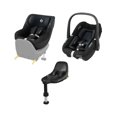 Maxi Cosi Pebble S & Pearl S i-Size Car Seat Bundle - Group 0 / Black