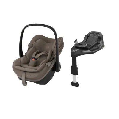Maxi Cosi Pebble Slide Pro i-Size Group 0+ Car Seat & FamilyFix Slide Pro Base Bundle - Oak Truffle