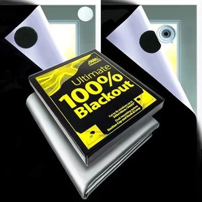 MaximoLife® Ultimate 100% Blackout Blind | Fits Any Size/Shape Window | Unique Cutting Grid Easier Cut-to-Size | Industrial-Grade Suction Grip | Heat & Cold Resistant Hook & Loop | No Drill Stick On - black / With Fine-line Cutting Grid