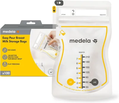 Medela Easy Pour Disposable Breastmilk Storage Bags - Pack of 100