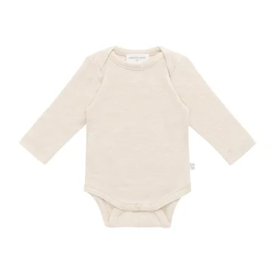 Merino Kids Merino Long Sleeve Envelope Bodysuit - Natural