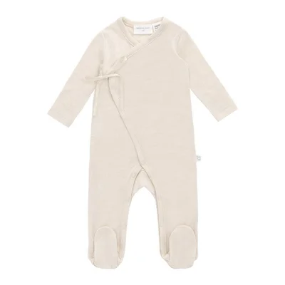 Merino Kids Merino Wrap Onepiece - Natural / 0-3 Months