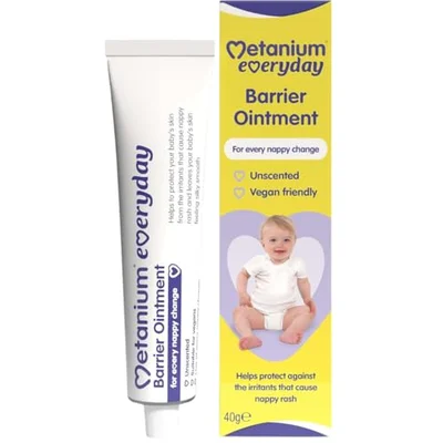 Metanium Everyday Barrier Ointment, Protection From Irritants, For Everyday Nappy Change, Fragrance Free, Lanolin Free 40 g - White / 40 g (Pack of 1)