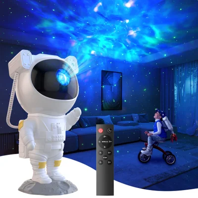 Mexllex Astronaut Galaxy Projector, Star Projector Night Light, Spaceman Light Projector with Remote Control, USB Powered 360° Adjustable Space Buddy Projector for Kids Bedroom Adults Room