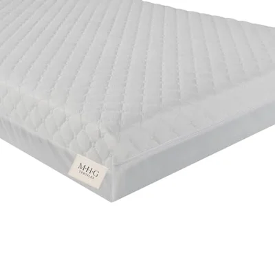 MHG Textiles Baby Cot Mattress 120 x 60 x 15 cm - Firm, Breathable & Hypoallergenic - Waterproof with Removable Zipped Cover - Machine Washable Crib Mattress for Newborns, Babies & Toddlers - White / 120 x 60 x 15 cm