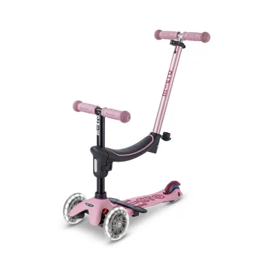 Micro Scooters Mini 2 Grow Deluxe LED Clip Seat V2 Scooter - Rose Pink