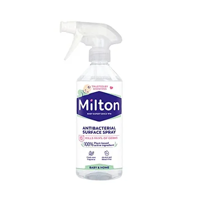 Milton Antibacterial Surface Spray 500ml, Kills 99.9% of Germs, 0% Alcohol and Bleach-Free, Pack of 6 Sprays, Vegan - Default