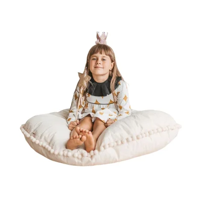 MiniCamp Pom Pom Floor Cushion - Ecru