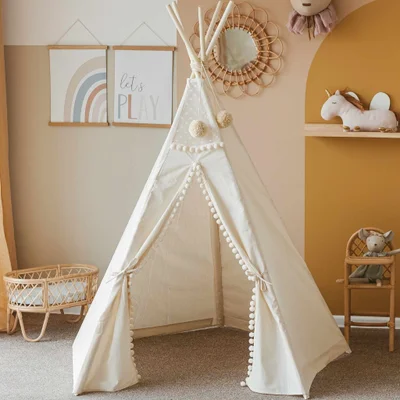 MiniCamp Teepee Play Tent with Pom Poms