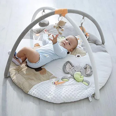 MiniDream Jumbo Baby Play Mat with detachable hanging toys and soft cotton padding