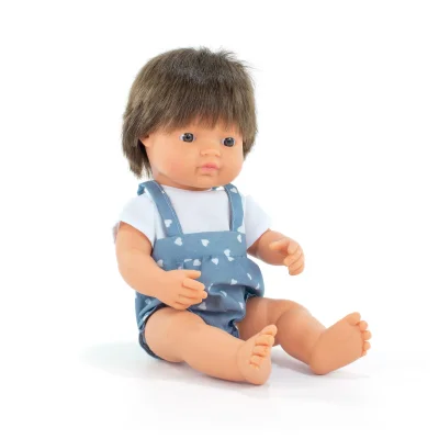 Miniland Caucasian Brown Hair Boy Doll