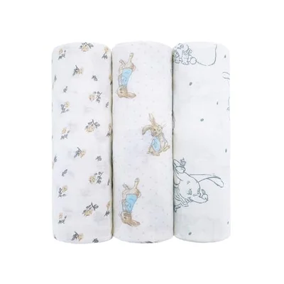 Miracle Baby Muslin Swaddle 100% Bamboo Baby Blanket Muslin Cloths for Newborns, 3 pack Muslin Blanket, Large 120x 120cm for Baby Boys Girls, Shower Gifts For New Moms