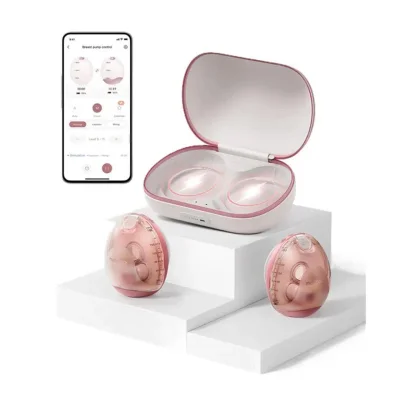 Momcozy Air 1 Ultra-slim Double Breast Pump - Pink / White - Pink