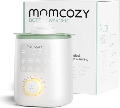 Momcozy Baby Bottle Warmer for Breast Milk Formula Food, Fullest Nutrients Preserved, Fast Heat, Night Light for Nighttime Breastfeeding, One-Touch Easy Use, Newborn Essentials Supplies Gift for Mom - Bottle Cooler