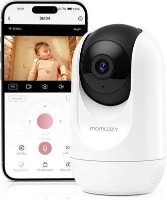 Momcozy Baby Monitor BM04 Camera Unit, Support APP Connection, Smart WiFi Baby Monitor with Camera and Audio, Real-Time Motion Alert, 1080P Monitor with Wall Mount, Easy to Pair (Compatible With BM04) - BM04