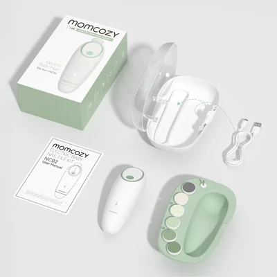 Momcozy Baby Nail File Electric, Gentle Baby Nail Trimmer Electric Rechargeable, Baby Nail Clipper Electric, 360° Fog LED Gentle Light, 7 Grinding Head Replacement Pads — image 7