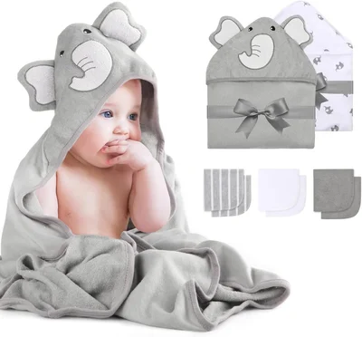 Momcozy 8-teiliges Kapuzenhandtuch-Set