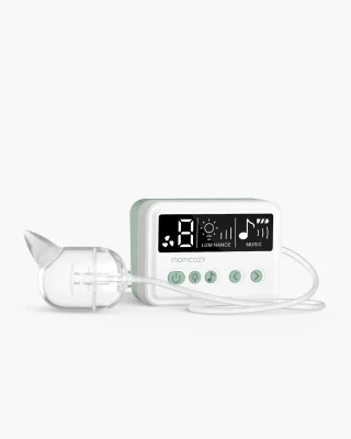 Momcozy BreezyClear™ 2-in-1 Electric Nasal Aspirator for Baby with Spray, 65kPa Hospital-Grade Suction, 4 Adjustable Levels, Quiet & Portable Nose Cleaner with Soothing Light & Music