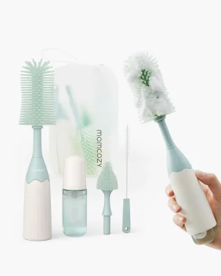 Momcozy Innovative Push-Press Design Bottle Brush Kit - Green