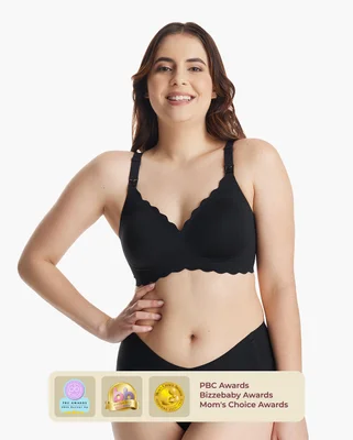Momcozy Jelly Strip Nursing Bra - Black / S