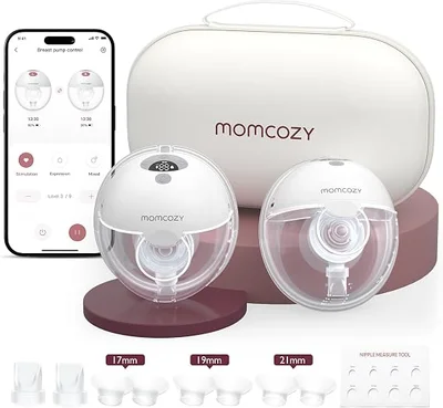 Momcozy M5 Smart Wearable Breast Pump, Hands-Free Electric Pump