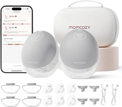 Momcozy M9 Hands Free Breast Pump - Cozy Gray / 2 Count