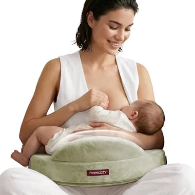 momcozy Memory Foam Nursing Pillow, High-Rebound Support, Green