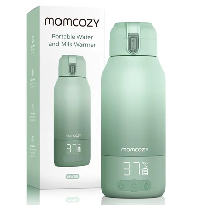 Momcozy MW05 Portable Baby Bottle Warmer, 500ml Capacity + 24x Use/Battery | TÜV-CE Certified Bottle Warmer | Heats Quickly in 3 Mins.