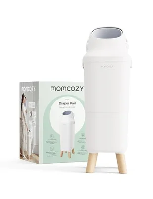 momcozy Nappy Bin with Triple-Seal Odor Control, Wide Opening, Ergonomic Height, Large Capacity with Viewing Window, Childproof Lock, Fits Standard Trash Bags