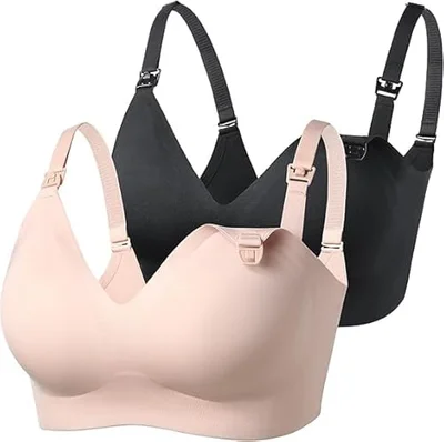 momcozy Nursing Bras for Breastfeeding, YN21 Seamless Ultra Comfort Maternity Bra, Natural Shape, Pregnancy Sleep Bralette