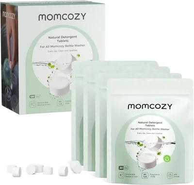 Momcozy Official Natural Detergent Tablets for Baby Bottle Washer, 120 Pcs