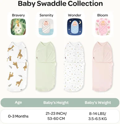 momcozy Swaddles for Newborns 0-3 Months, Quiet Fastener Swaddle Wrap, Easy for New Parents, Reduces Startle Reflex, 2-Pack, Gray & Blue — image 4