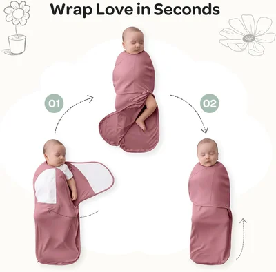 momcozy Swaddles for Newborns 0-3 Months, Quiet Fastener Swaddle Wrap, Easy for New Parents, Reduces Startle Reflex, 2-Pack, Gray & Blue — image 6