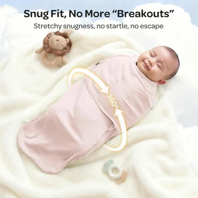 momcozy Swaddles for Newborns 0-3 Months, Quiet Fastener Swaddle Wrap, Easy for New Parents, Reduces Startle Reflex, 2-Pack, Gray & Blue — image 8