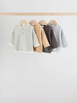 Mono Stripe Baby Long Sleeve T-Shirts 4 Pack (0mths-2yrs) - Standard / Mono Stripe