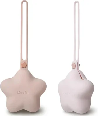 Moonkie Dummy Case,2 Pack Silicone Dummy Holder Case,BPA-Free Pacifier Holder Storage Box,Cute DummyBox,Universal PacifierCase for Travel,Home,Baby Essentials for Newborn Baby Gifts(Blush/Soft Lilac)