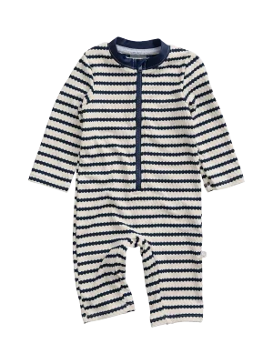 MORI Baby Sunsafe Wave Print Swimsuit, Dark Blue