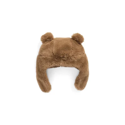 MORI Bear Faux Fur Hat - Brown