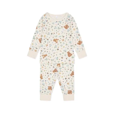 MORI Bear Print Pyjamas - Honey Bear Print - 6-9m / Honey Bear Print