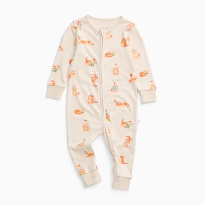MORI Cat Nap Clever Zip Sleepsuit