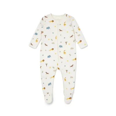 MORI Clever Zip Sleepsuit - Safari - Safari / 3-6m