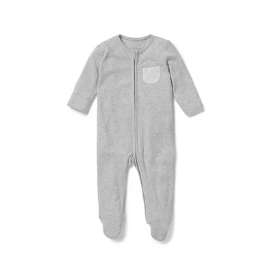MORI Clever Zip Sleepsuit - Safari - Grey Marl