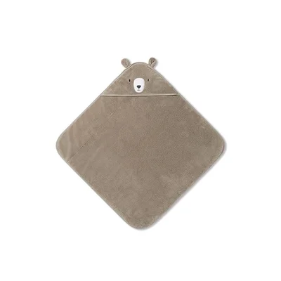 MORI Hooded Baby Bath Towel - Bear - Taupe