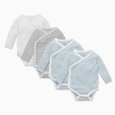 MORI Long Sleeve Kimono Bodysuit 4 Pack