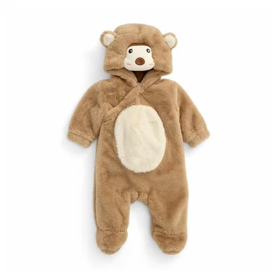 MORI Monkey Faux Fur Pramsuit - Sesame