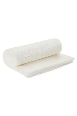 MORI Muslin Cellular Blanket in Organic Cotton & Bamboo, 70x100cm, White - White / One size