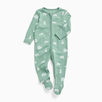 MORI Polar Bear Clever Zip Sleepsuit