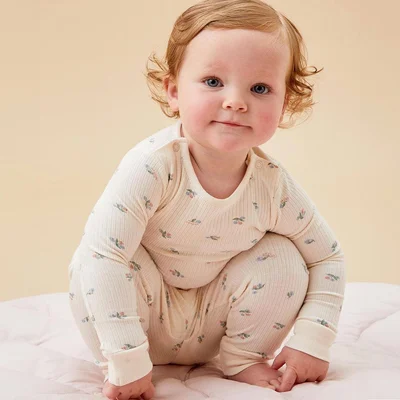MORI Ribbed Floral Print Pyjamas - Floral Print — image 3