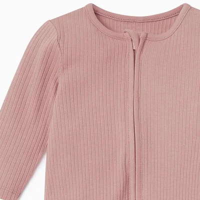 Two-Way Zip Ribbed Sleepsuit with Cotton — image 8